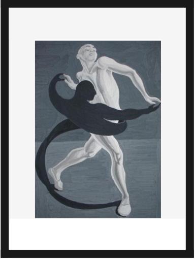 Dancing With Shadow - Framed Modern Art Print