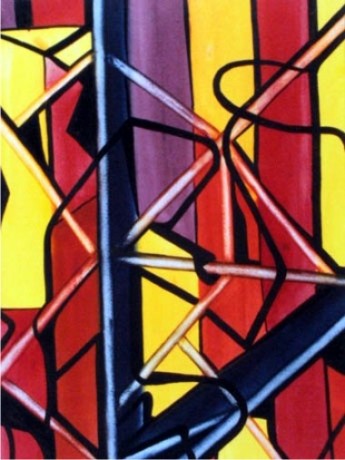 Structural - contemporary abstract art print on canvas